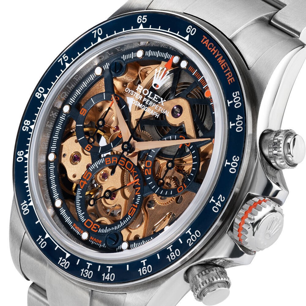 Rolex Daytona Watch 40MM Stainless Steel Skeleton No Markers Dial Rubber