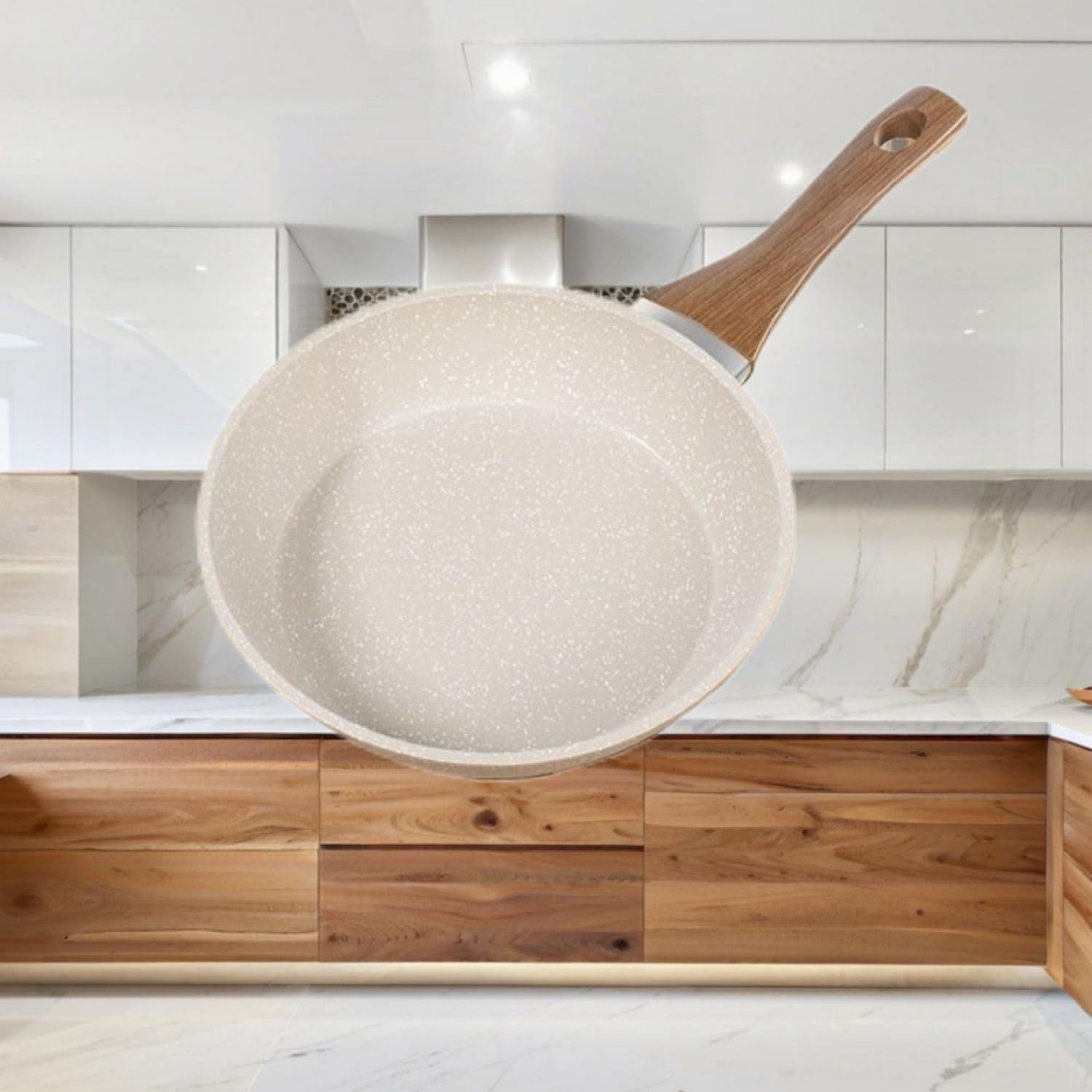 Medical stone flat bottom non-stick pan household steak frying pan omelette pancake induction cooker gas stove frying pan