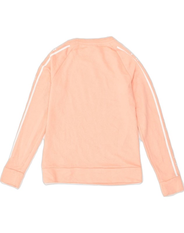ADIDAS Womens Graphic Sweatshirt Jumper UK 8/10 Small Pink Striped Cotton CF05