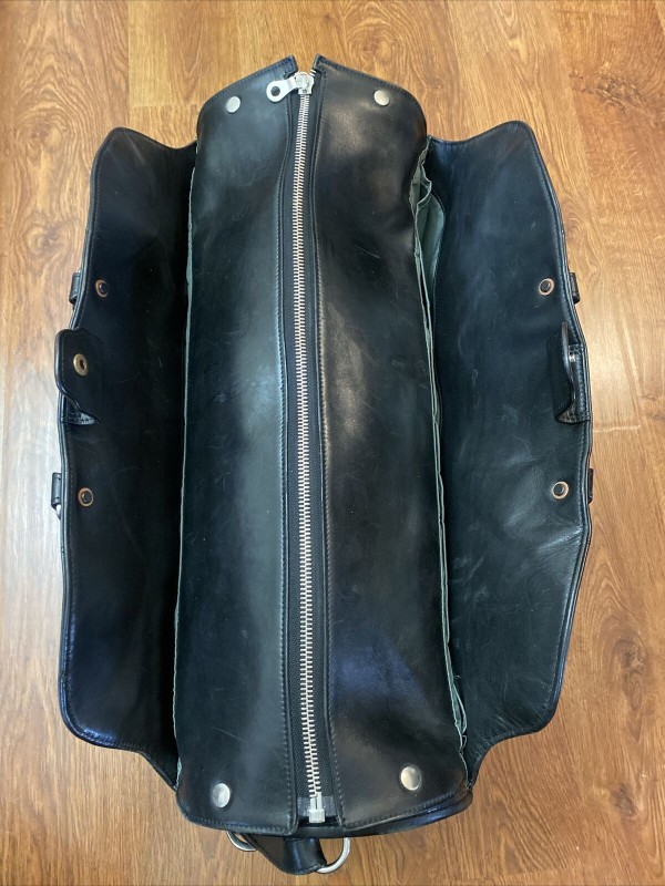 Glaser Designs Black Leather Large Litigation Bag/Traveler’s Briefcase + Strap