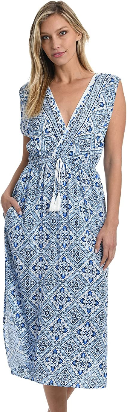 La Blanca Women's Dress Swim Shirt, Cape Blue // Mediterranean, Medium