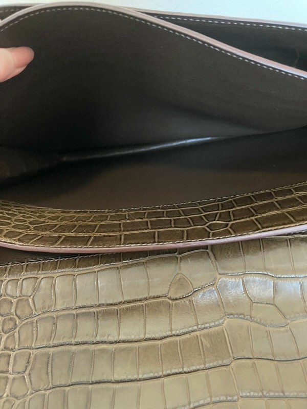 Hermes Sac A Depeche Porosus Crocodile Briefcase 38cm