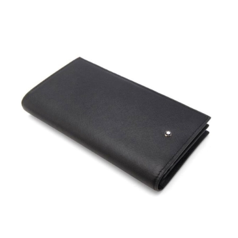 MONTBLANC Genuine 113207 Sartorial 12cc Long Wallet Men's Vertical Wallet Black-