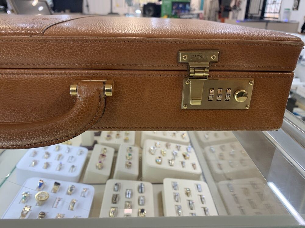 Vintage Original Fendi Leather Briefcase