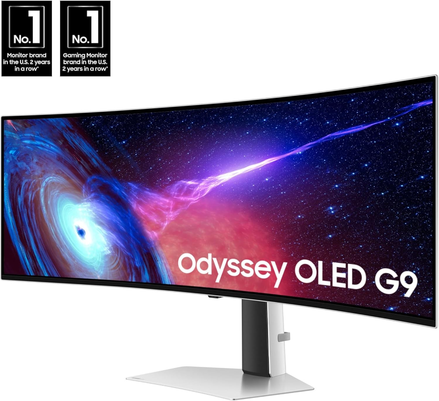 Samsung 49" Odyssey QD-OLED (G93SC) Series Curved Gaming Monitor, 240Hz, 0.03ms, Dual QHD, DisplayHDR True Black 400, AMD FreeSync Advanced Pro, Height Adjustable Stand, 3 Year Warranty, LS49CG. 932SN