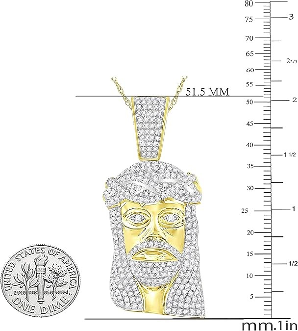 Dazzlingrock Collection 2.62 Carat (Ctw) 2 5/8 Ctw-dia Micro Pave Charm, 10k Yellow Gold