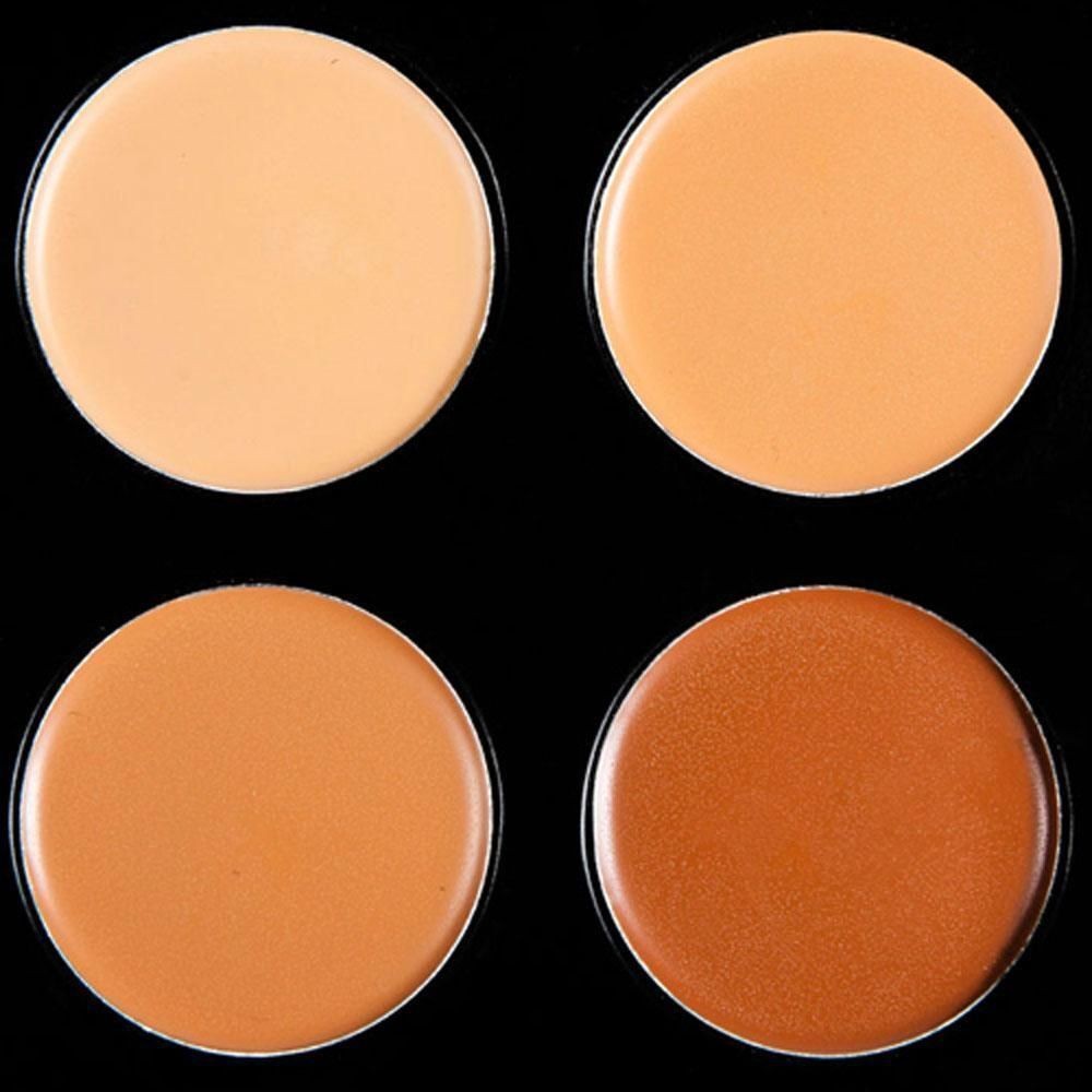 New 15 Colors Contour Face Cream Makeup Concealer Palette + Powder Brush