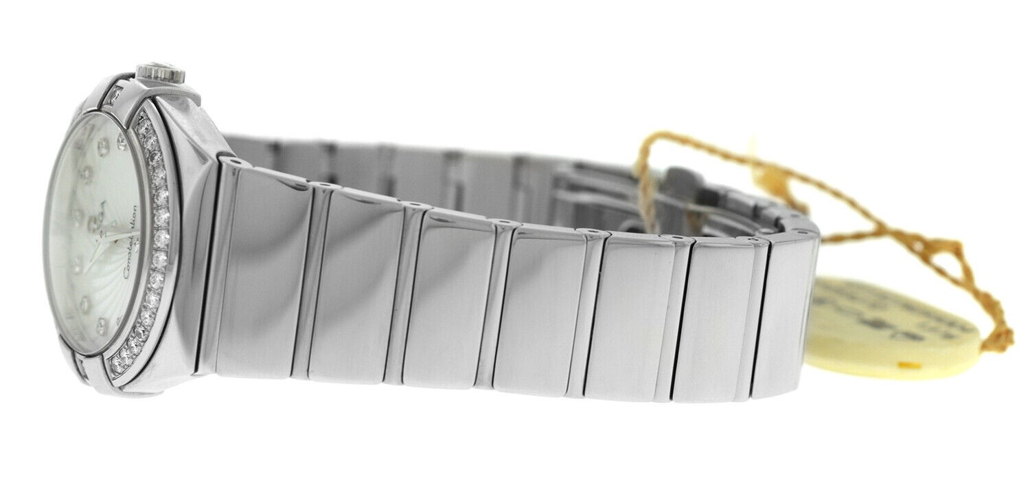 Omega Constellation 123.15.27.60.55.004 Diamond Sunburst MOP 27mm Quartz Watch-