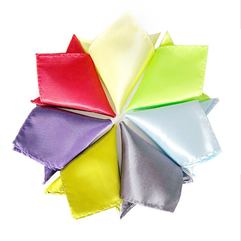 Men Square Towel Silk Satin Handkerchief Wedding Party Suit Pocket Accessories