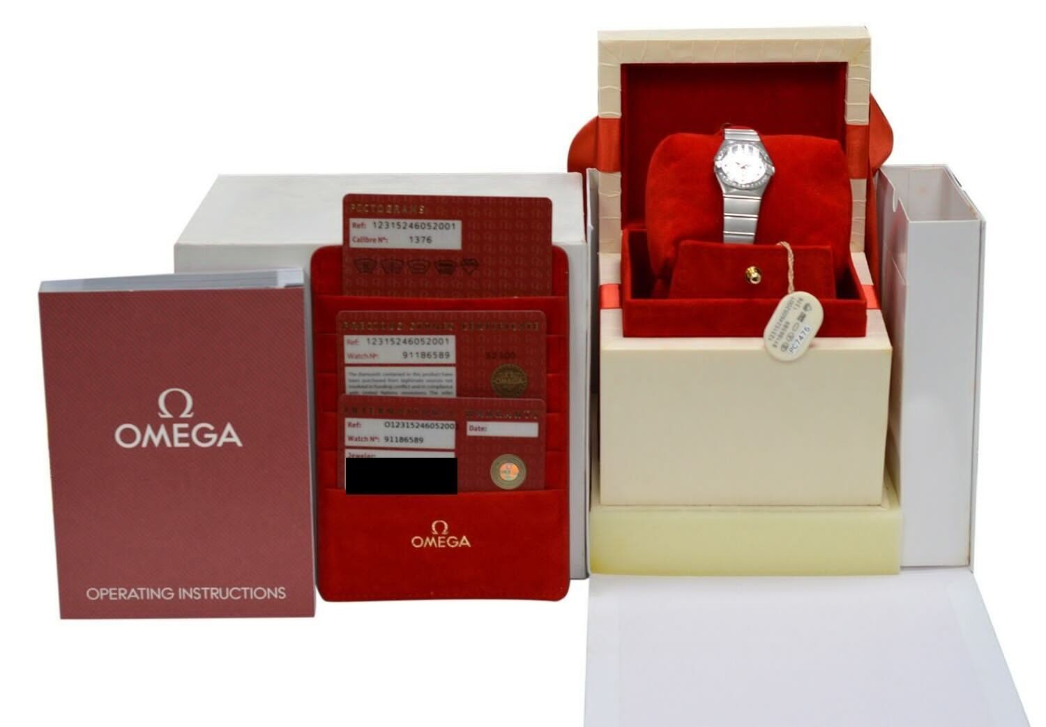 Omega Constellation 123.15.24.60.52.001 Diamond Sunburst Steel 24MM Quartz Watch