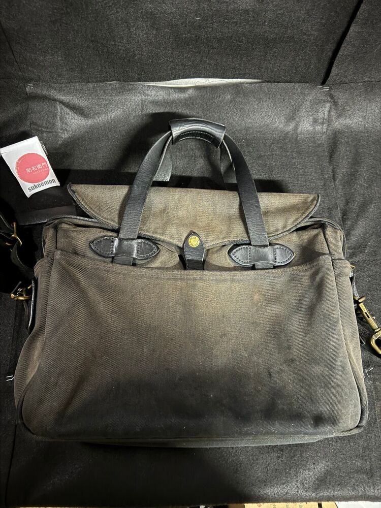 Filson Rugged Twill Original Briefcase Black Made in USA w/Strap STYLE:70257