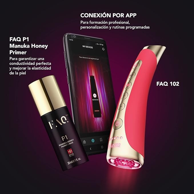 FAQ 102 - 8 Light Colors - Facial Massager - Wrinkle Skin Care - Pink Ruby