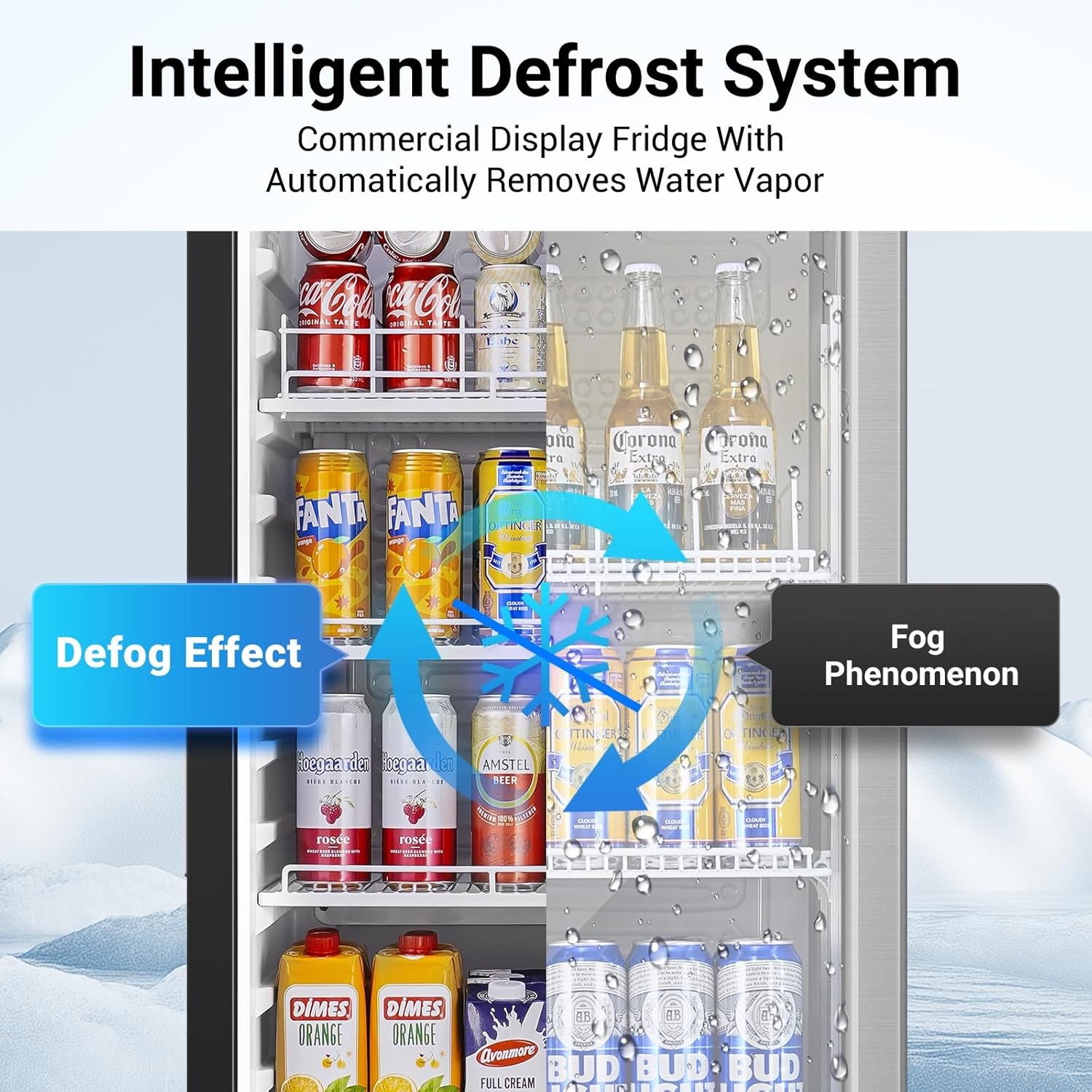 BODEGACOOLER Beverage Refrigerator and Cooler For Man Cave, 10.2 Cu.Ft. Commercial Merchandiser Refrigerators with Soft LED Light, Upright Display refrigerator, Commercial Fridge as Back Bar Cooler.