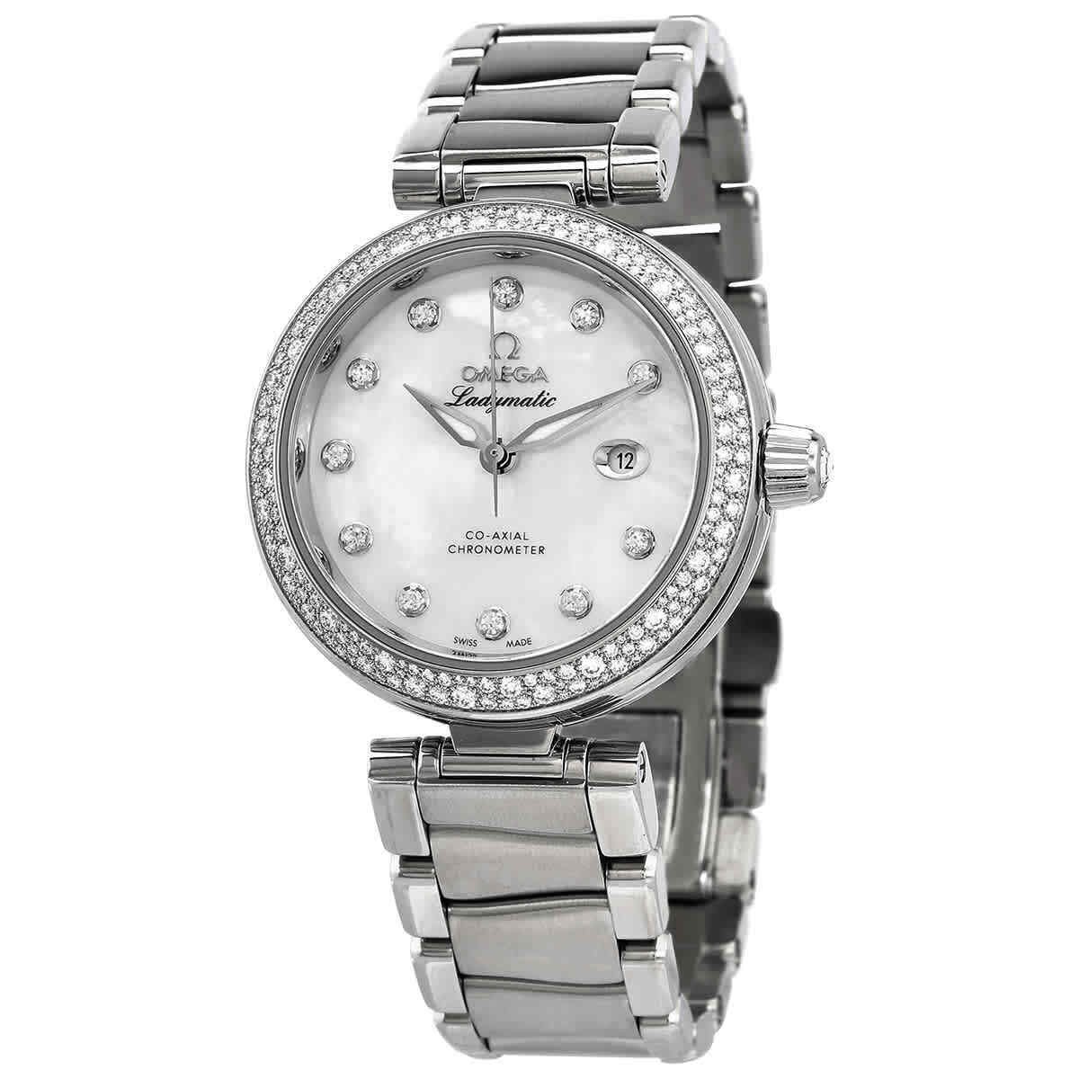 Omega De Villle ladies mop dial stainless steel ladies watch-
