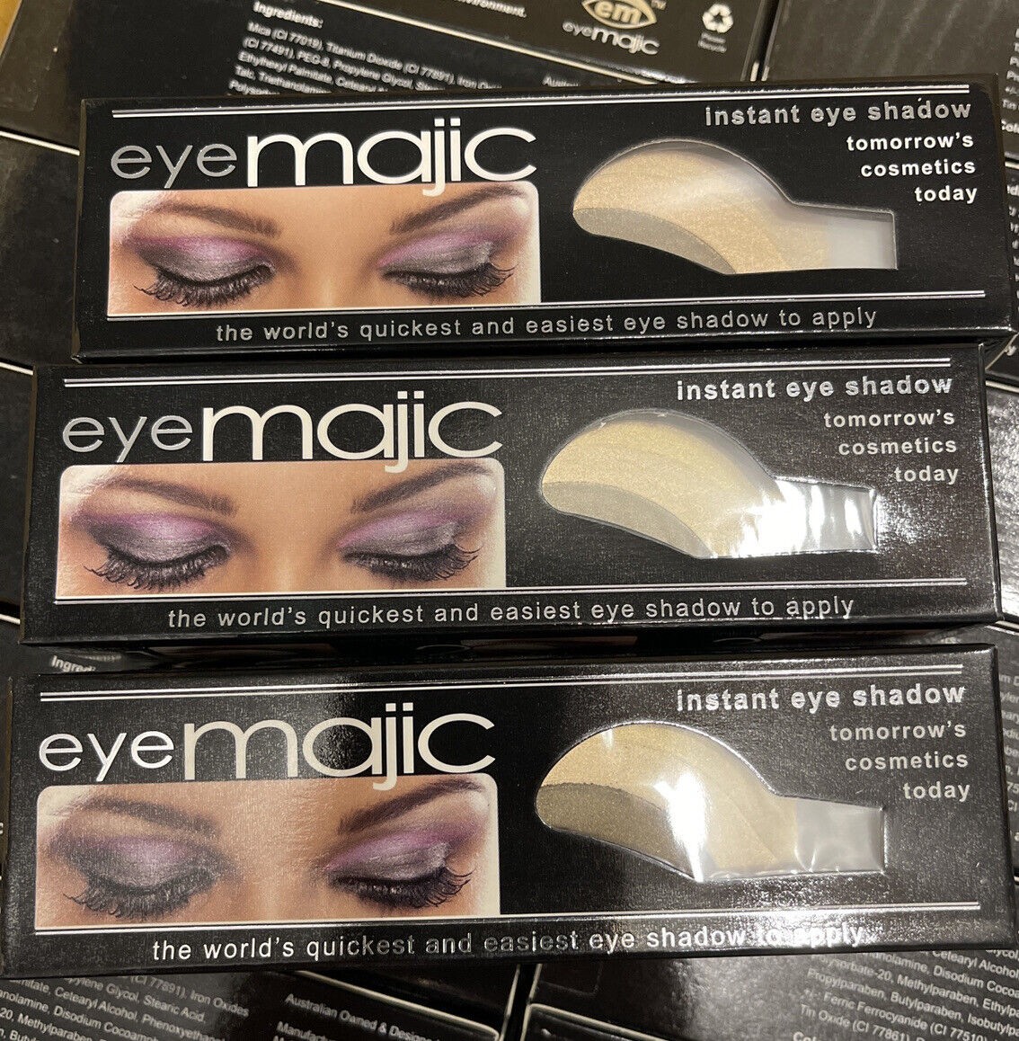 New Eye Majic Instant Eye SHADOW Shade 22 Golds Neutral 3x 5 pk 15 Applications