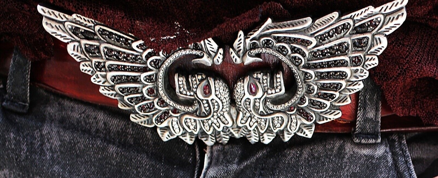 Alp Sagnak buckle 925K silver diamond garnet-