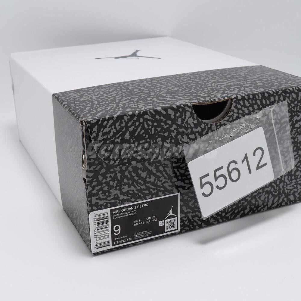 Nike Air Jordan 3 Retro AJ3 Midnight Navy Men Casual Shoes Sneakers CT8532-140