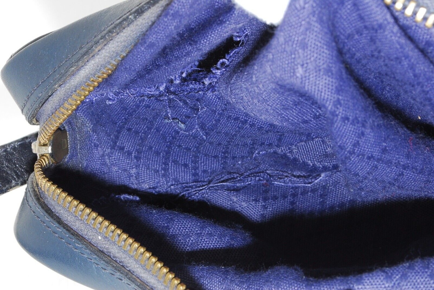 复古古驰单肩包 Sherry Line PVC 皮革海军蓝正品-