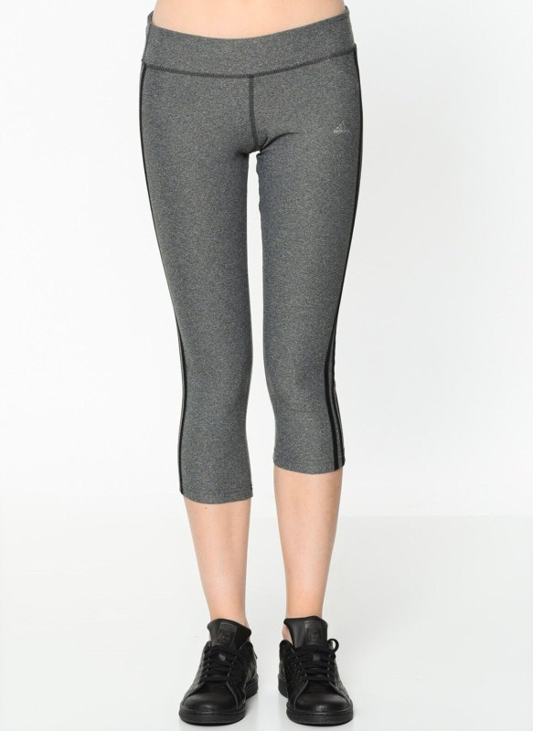Ladies Adidas Ultimate 3/4 3 striped tights Climalite gray exercise clothes new products-