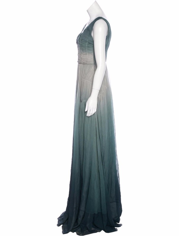 GLAMOUROUS, sold out, super rare, brand new $9500 BURBERRY PRORSUM Silk MAXI Dress with label-