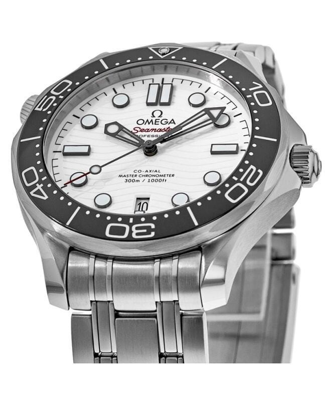 The new Omega Seamaster Diver 300 M white dial men's wristwatch 210.30.42.20.04.001-