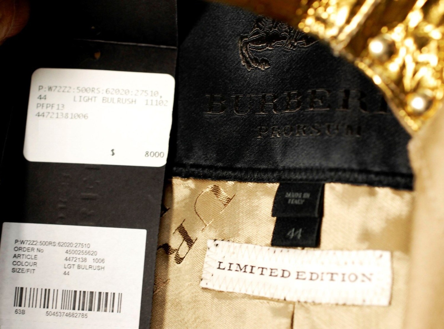 Burberry Prorsum 10 12 44 Crocodile Belt Cotton Trench Coat Women-