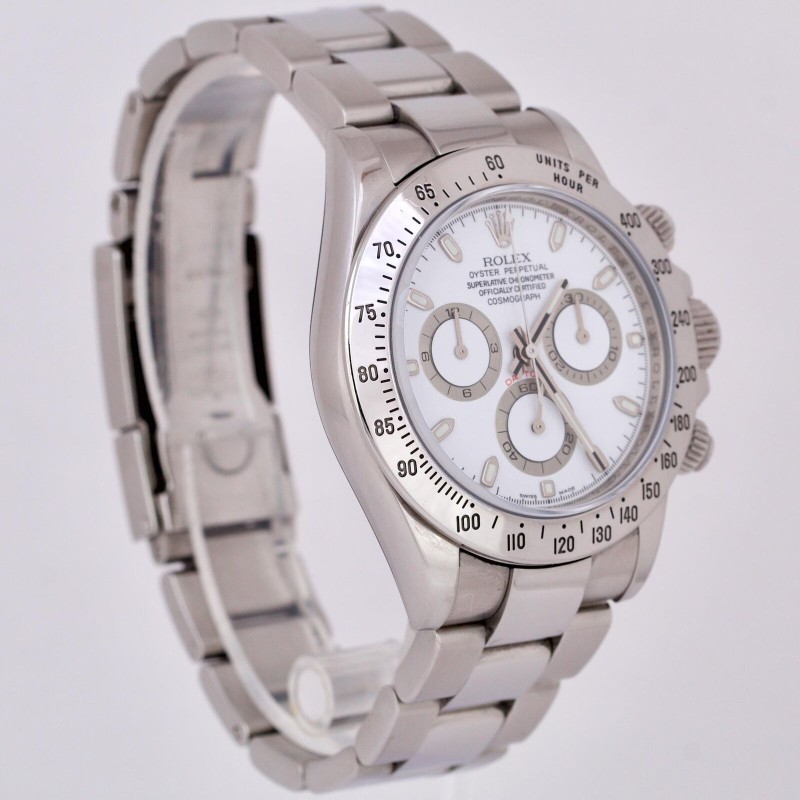 PAPERS Rolex Daytona Cosmograph White 40mm REHAUT Stainless Steel 116520 B+P