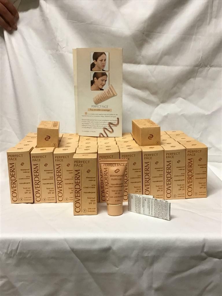 47 NIB COVERDERM PERFECT FACE # 3 WATERPROOF MAKE-UP SPF 20 SUNBLOCK 1.05oz 30ml