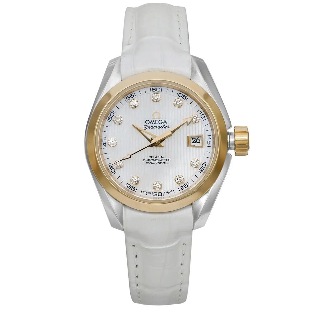 Omega Seamaster Aqua Terra 18ct gold-tone MOP diamond dial watch 231.23.30.20.55.002-