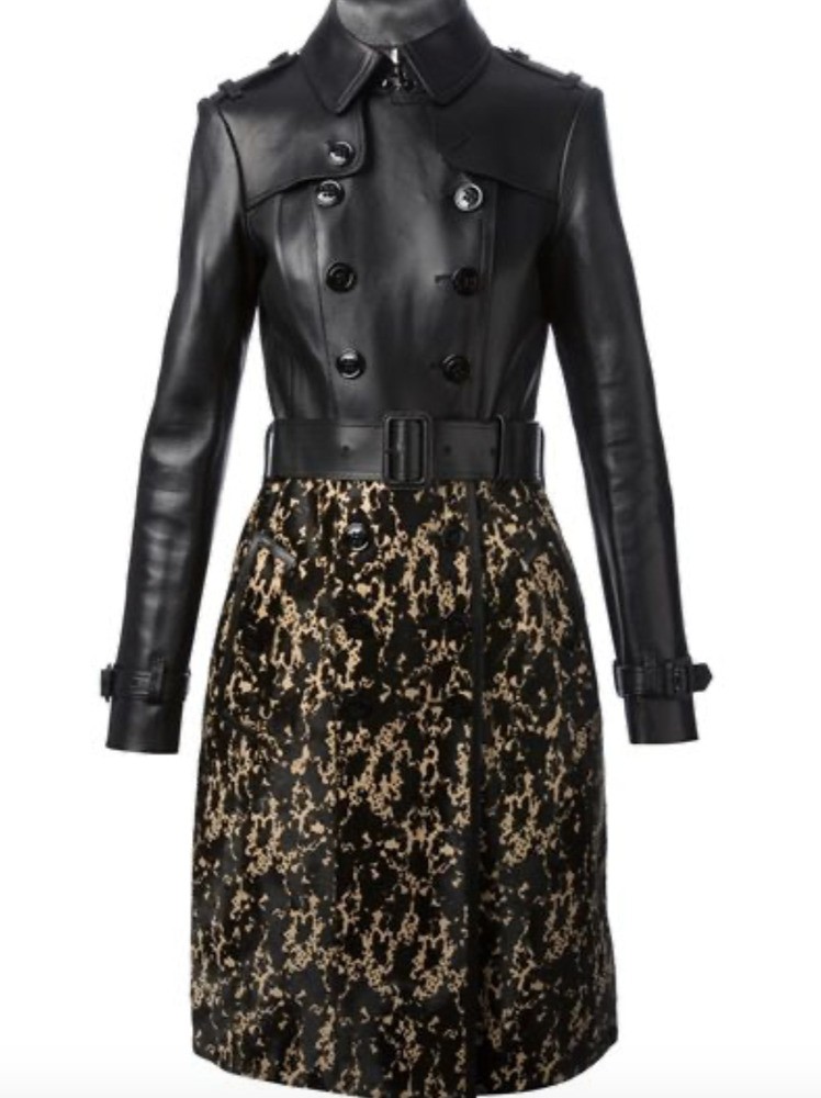 Brand new with label! BURBERRY leather and CALF hairstyle, CHURCHWOOD TRENCH coat retail $7,550 size 38-