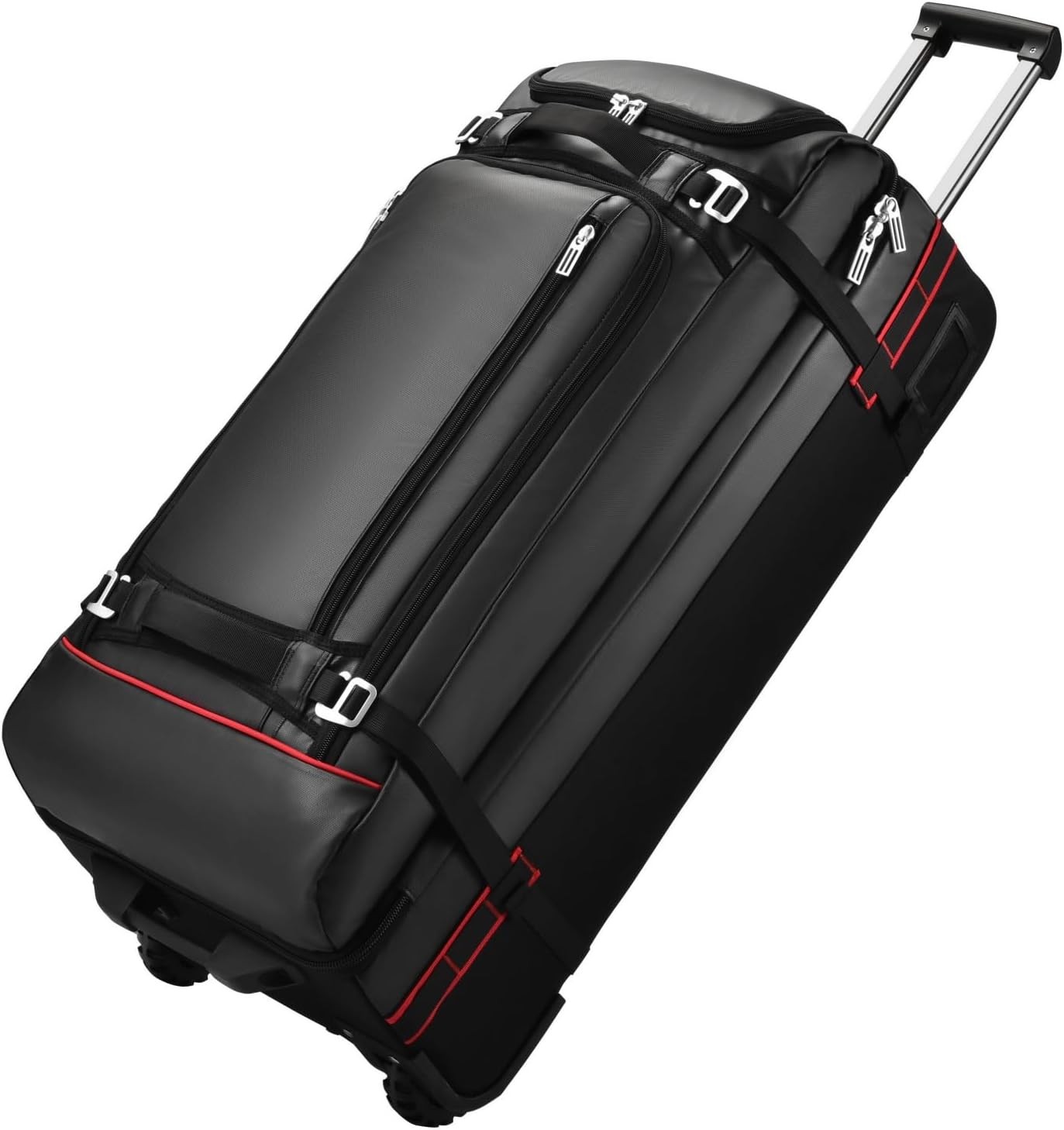 Trolley Duffel Bag with Wheels – 100L Large Travel Bag with 4 Handles, Compression Straps, Heavy Duty Duffel Bag for Travel Wheeled Luggage, Expandable Luggage, Luggage for Long Distance Trips, Elegan