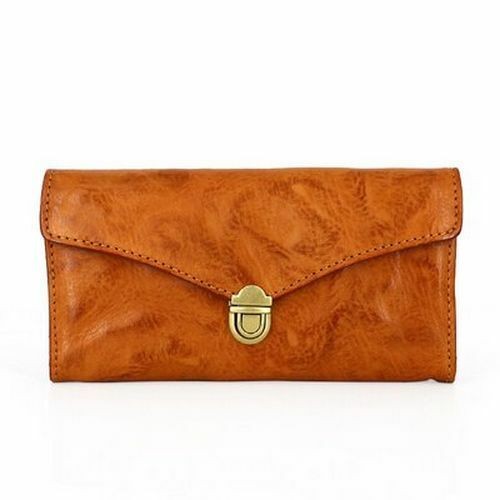 Leather Long Men Handbag Hasp Closure High Quality Vintage Travel Purse Wallet