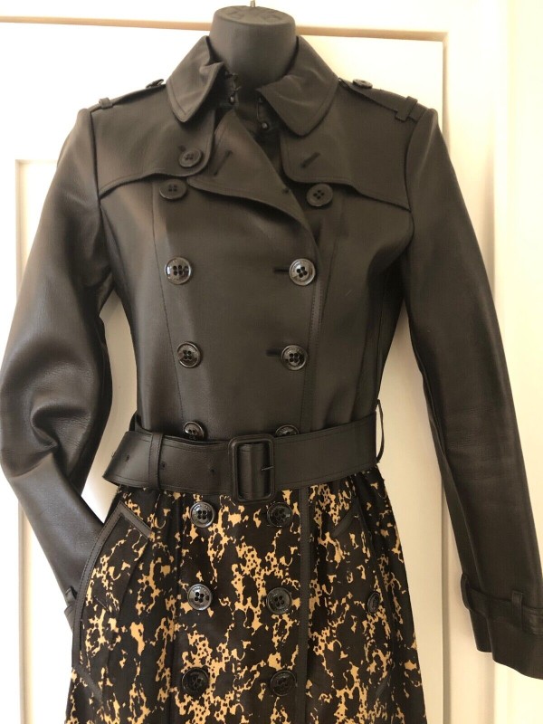 Brand new with label! BURBERRY leather and CALF hairstyle, CHURCHWOOD TRENCH coat retail $7,550 size 38-