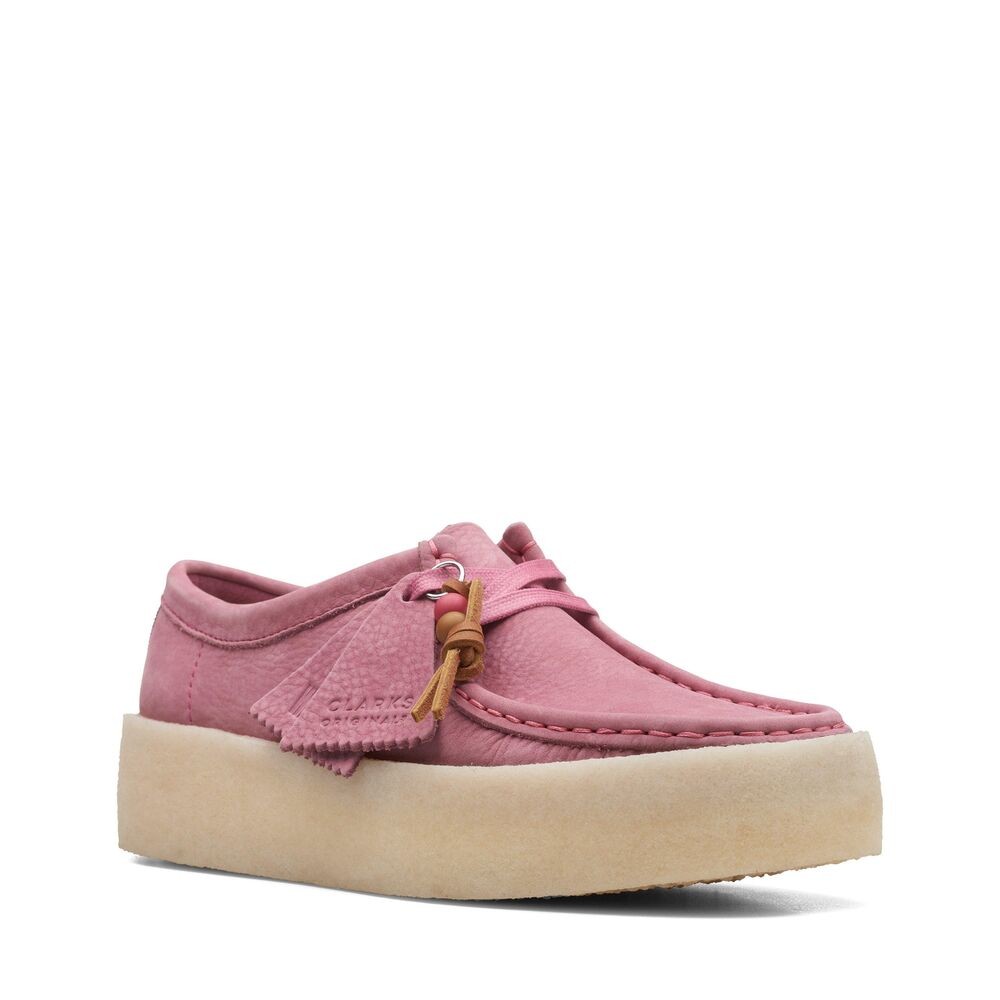 Clarks Originals Womens Wallabee Moccasin Cup Pink Leather Casual Shoes