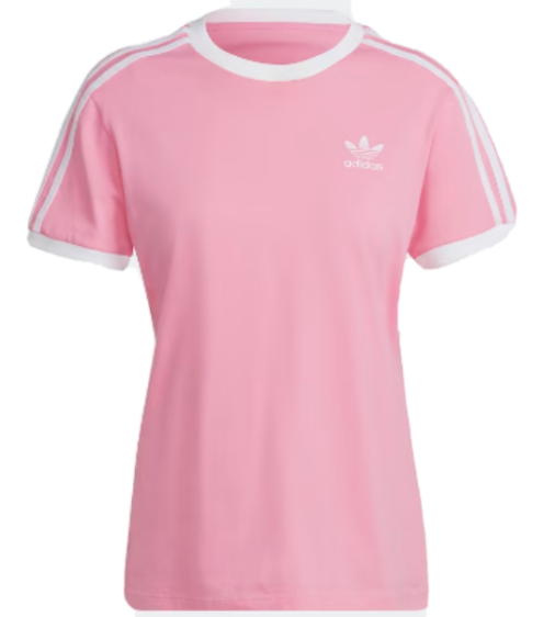 Adidas Originals T-shirt Women's Large Short sleeved Round Neck Cotton Happiness Pink-