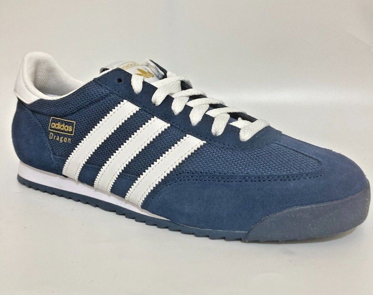 adidas dragon Mens Originals Trainers Uk Size 7 - 12 G50919 NAVY WHITE MET GOLD