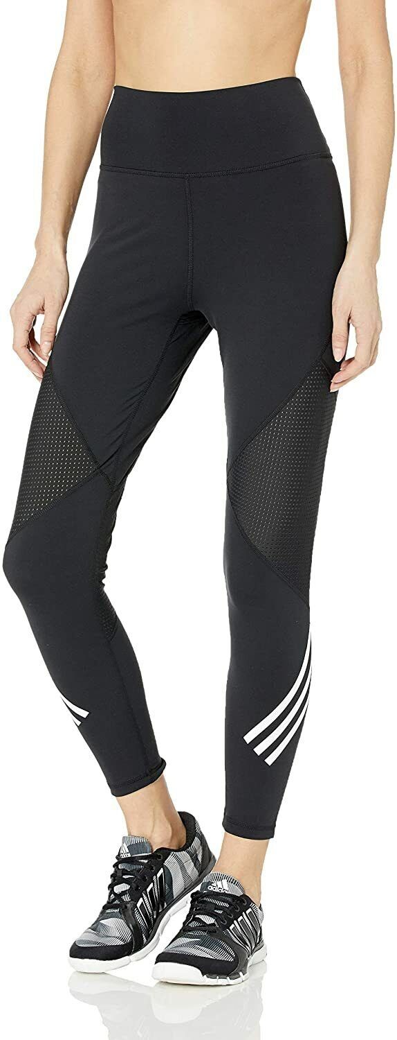 Adidas Women's Believe This High Rise 7/8 Length 3 Tight Black/White-