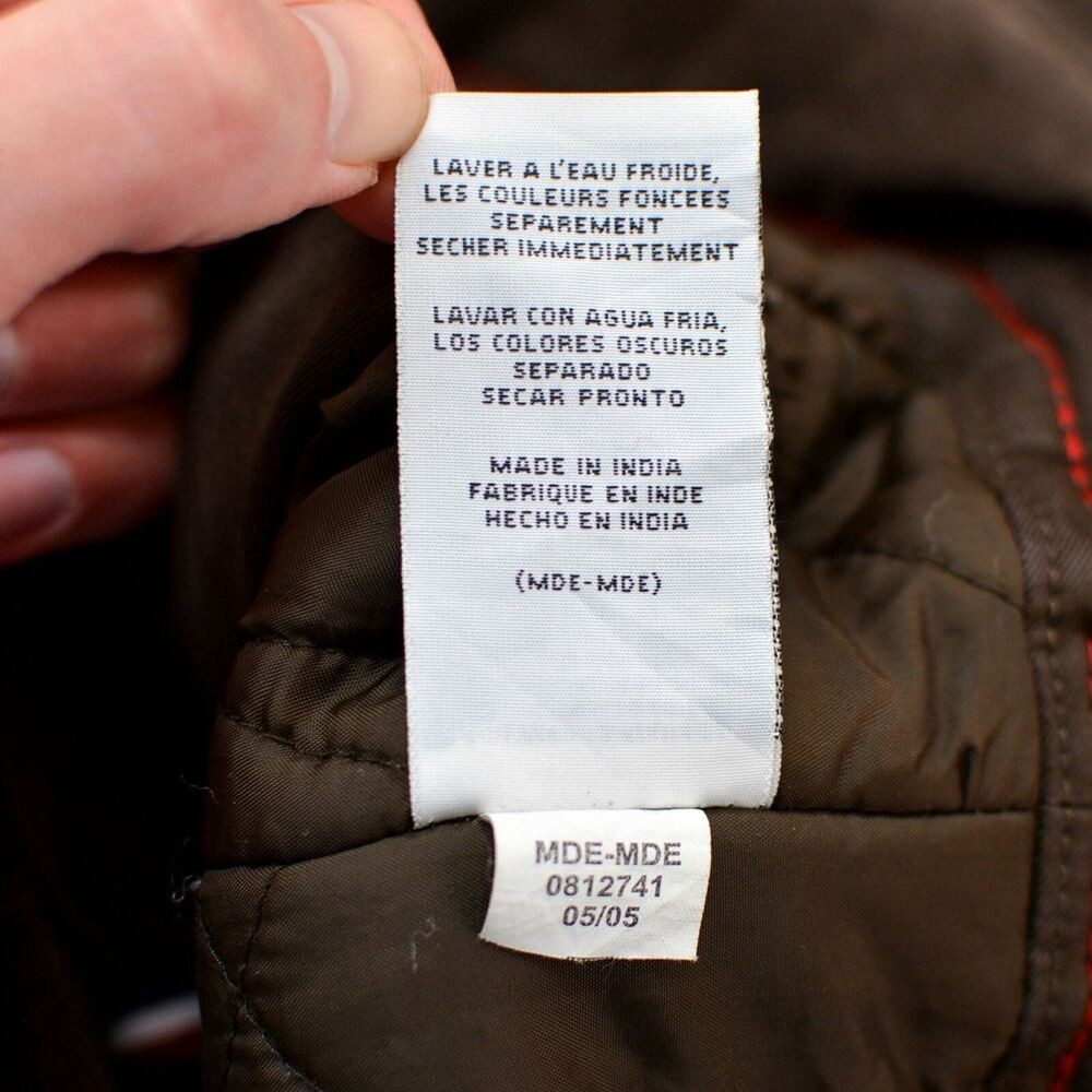 Tommy Hilfiger woman Denim Cherry jacket lady Brown Padded Lined S Small Genuine