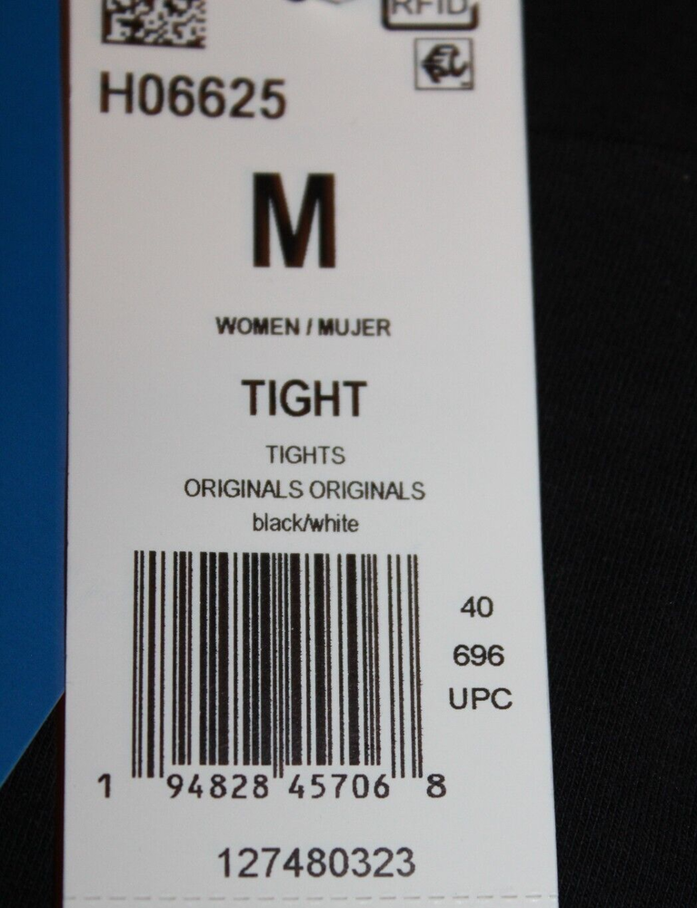 ADIDAS ORIGINALS WOMEN'S FLORAL TREFOIL TIGHTS SIZE MEDIUM #H15789 BLACK