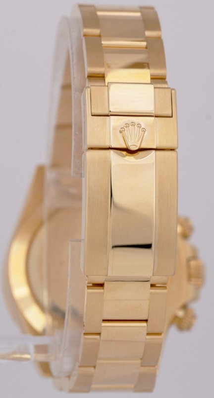 NOS Rolex Daytona Cosmograph FAT BUCKLE Gold PAPERS 40mm WHITE Watch 116528 B+P