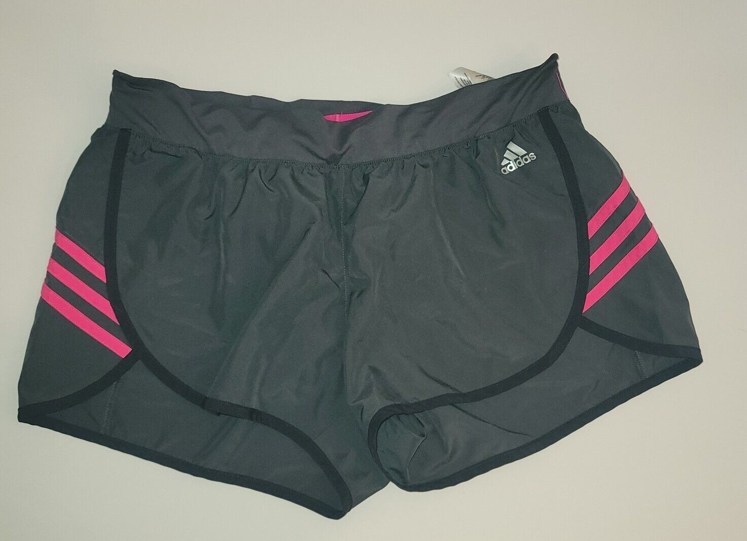 Adidas Women's Large Climate Running Shorts Grey and Pink Off Road Gym-