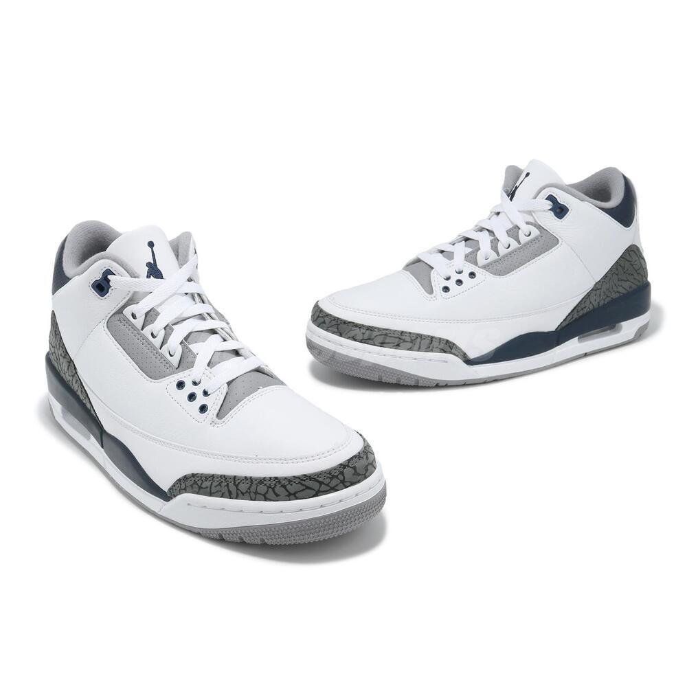 Nike Air Jordan 3 Retro AJ3 Midnight Navy Men Casual Shoes Sneakers CT8532-140