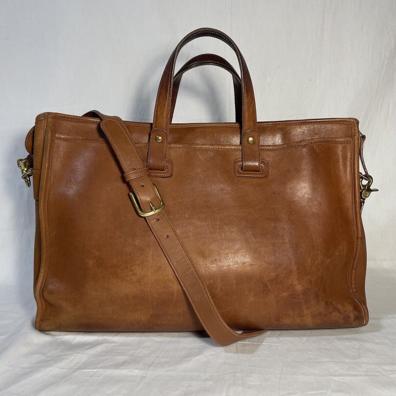 Vtg Coach Leather Bedford Briefcase Brown Tan Messenger Bag 1970s Made In USA