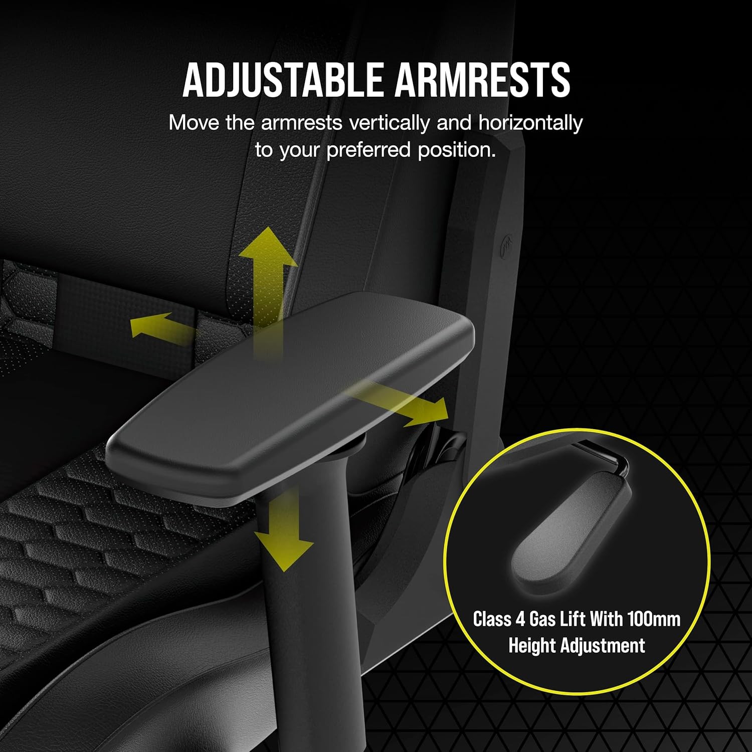 Corsair TC100 Casual Gaming Chair - Faux Leather - Racing Inspired Design - Lumbar Pillow - Removable Memory Foam Neck Pillow - Adjustable Seat Height - Adjustable Armrests - Black