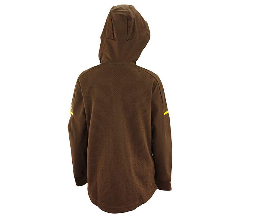 Adidas Women's Squad Full Zipper Jacket, Coffee/University Gold-