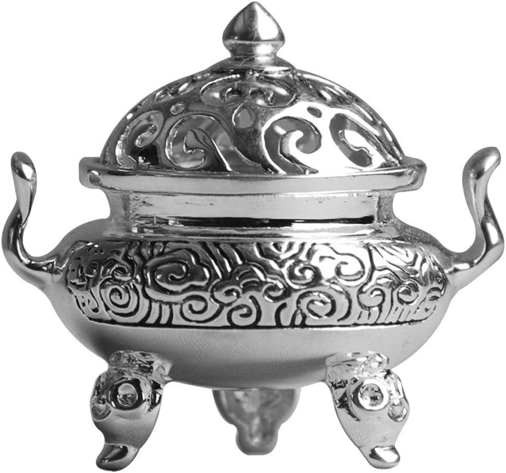 Aromatherapy Burner Silver Mini Incense Burner Handmade Vintage Jewelry Perfume Socket Home Statue Silver Incense Burner