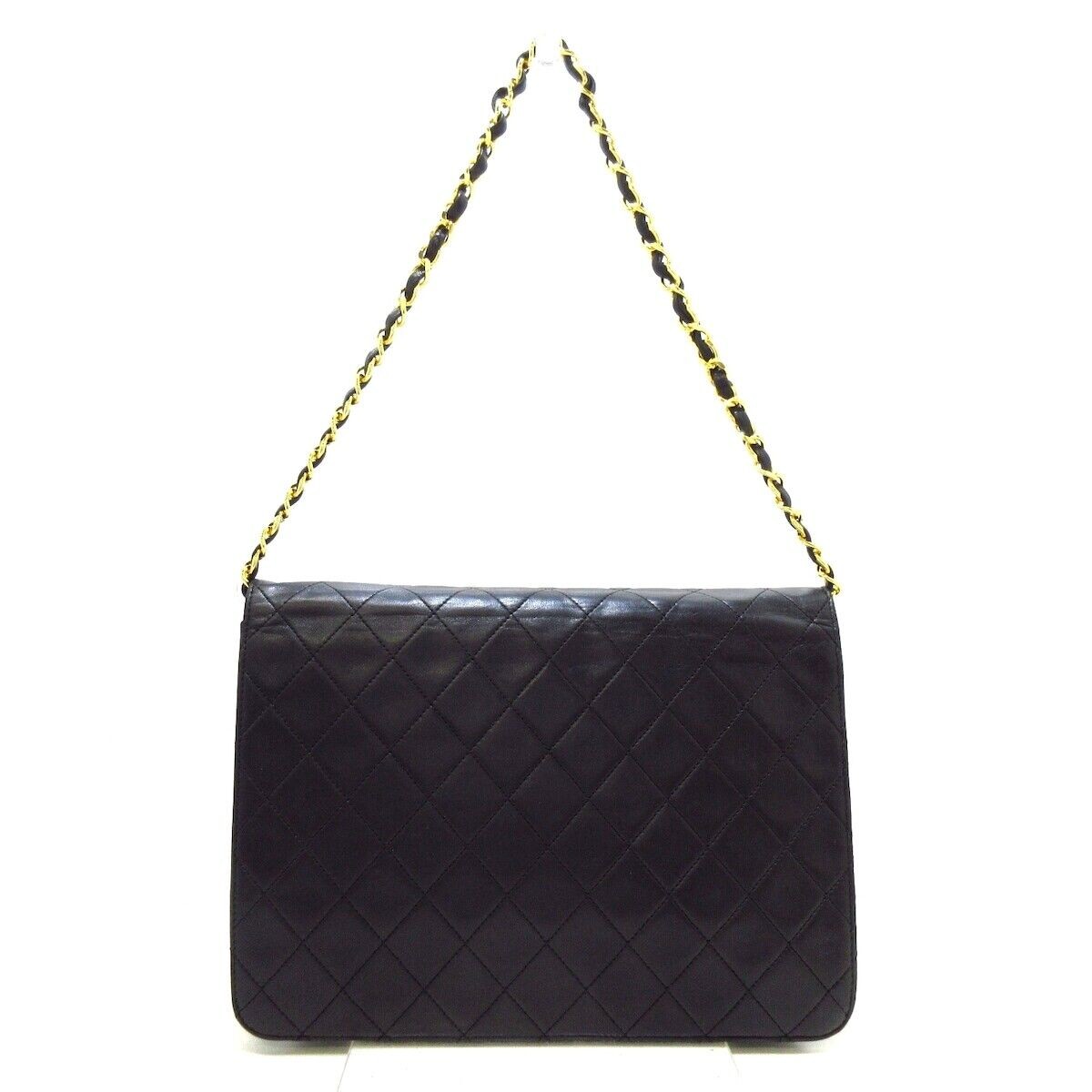正品香奈儿单翻盖 Matelasse A03570 黑色羊皮女式单肩包-