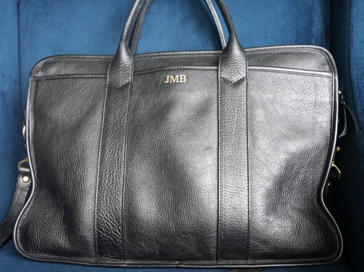 Lotuff Leather Zip-Top Briefcase, made in USA, genuine leather