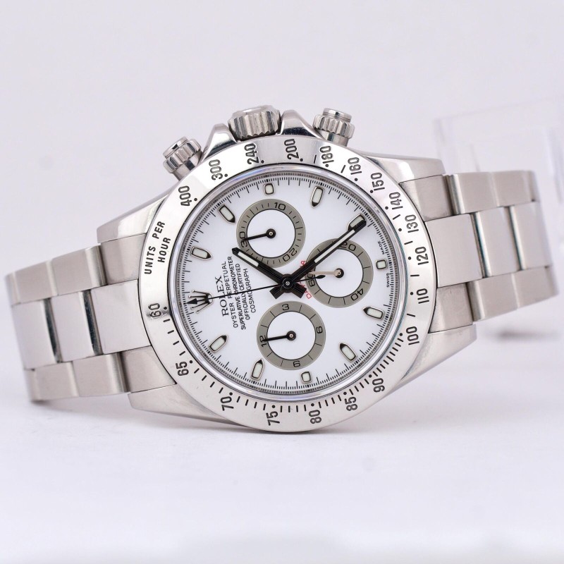 PAPERS Rolex Daytona Cosmograph White 40mm REHAUT Stainless Steel 116520 B+P