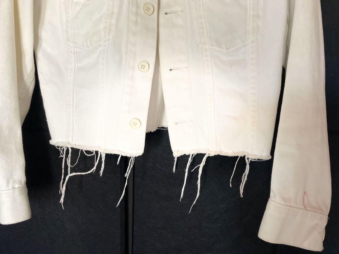 JUNYA WATANABE COMME des GARCONS White Denim Jacket Jean Jacekt Women size JP-S